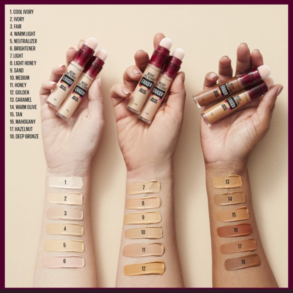 💕 3x Maybelline ERASER INSTANT AGE REWIND Multi-use CONCEALER; DEEP BRONZE - Picture 8 of 9